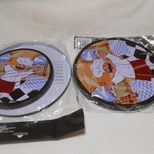 NEW LOT 2 SETS COOKING CONCEPTS BURNER COVERS FAT ITALIAN CHEF DESIGN 8"&10" 🔥